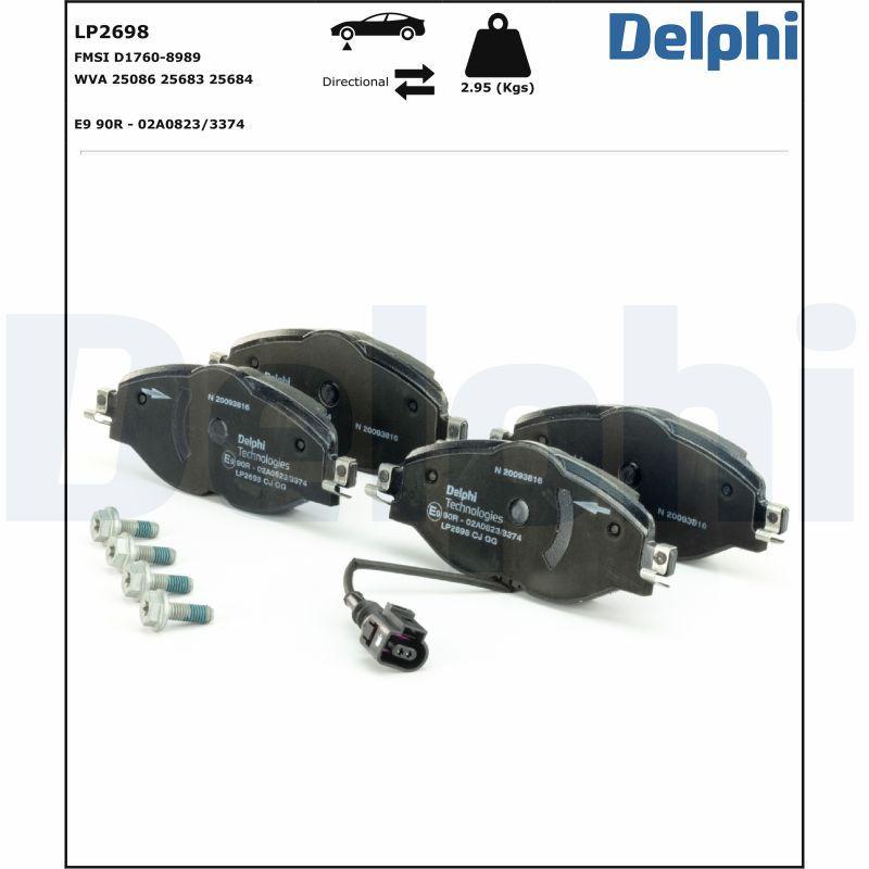 Kit de plaquettes de frein, frein à disque DELPHI LP2698