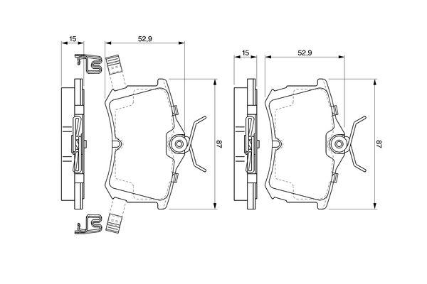 Kit de plaquettes de frein, frein à disque BOSCH 0 986 424 661