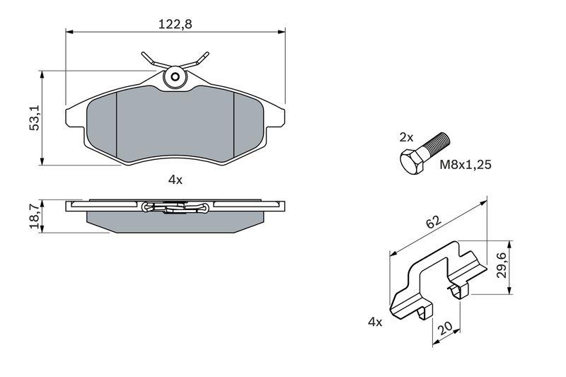Kit de plaquettes de frein, frein à disque BOSCH 0986494262