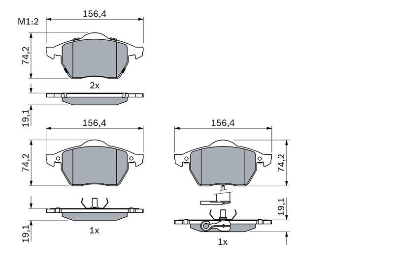 Kit de plaquettes de frein, frein à disque BOSCH 0 986 494 018