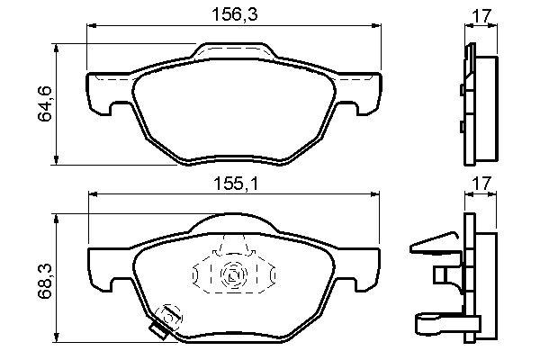 Kit de plaquettes de frein, frein à disque BOSCH 0986494135