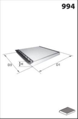 Filtre, air de l'habitacle MECAFILTER ELR7017