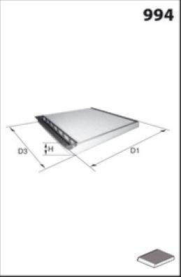 Filtre, air de l'habitacle MECAFILTER ELR7017
