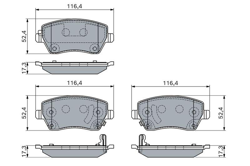 Kit de plaquettes de frein, frein à disque BOSCH 0 986 460 123