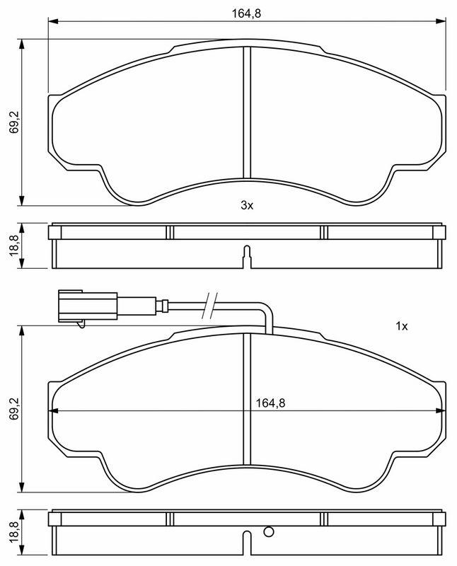 Kit de plaquettes de frein, frein à disque BOSCH 0986494850