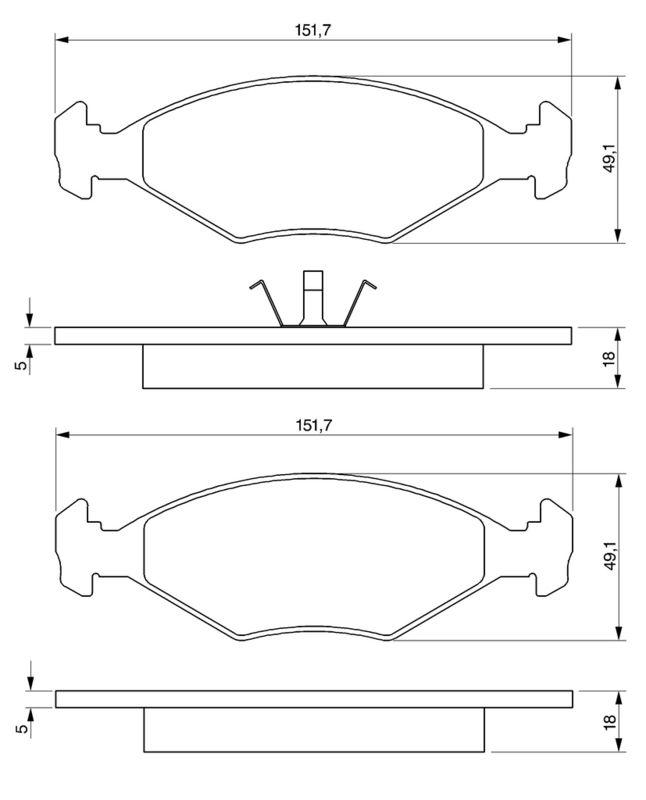 Kit de plaquettes de frein, frein à disque BOSCH 0986424514
