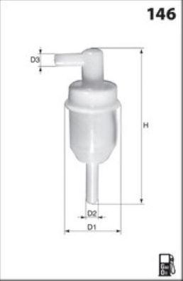 Filtre à carburant MECAFILTER ELG5216B12