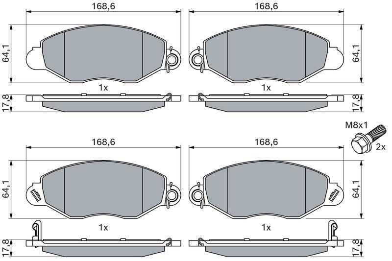 Kit de plaquettes de frein, frein à disque BOSCH 0 986 494 037