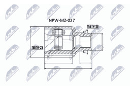 Jeu de joints, arbre de transmission NTY NPW-MZ-027