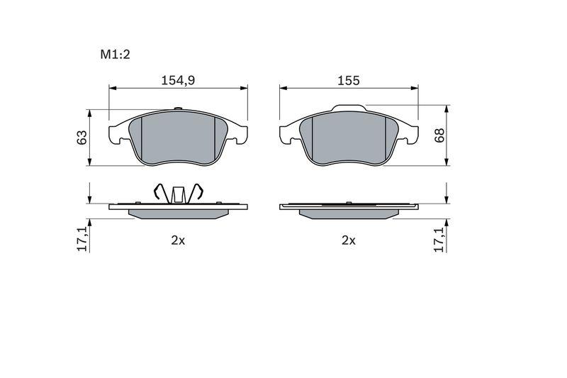 Kit de plaquettes de frein, frein à disque BOSCH 0 986 494 401