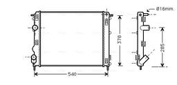 Radiateur, refroidissement du moteur AVA QUALITY COOLING RTA2272