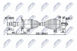Arbre de transmission NTY NPW-VV-133