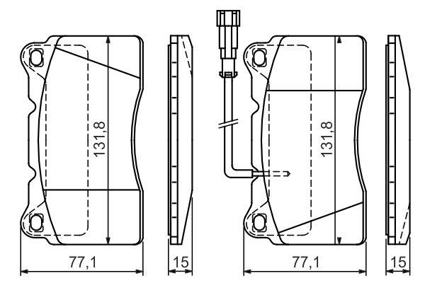 Kit de plaquettes de frein, frein à disque BOSCH 0986424577