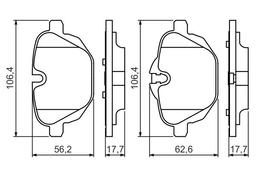 Kit de plaquettes de frein, frein à disque BOSCH 0986494432