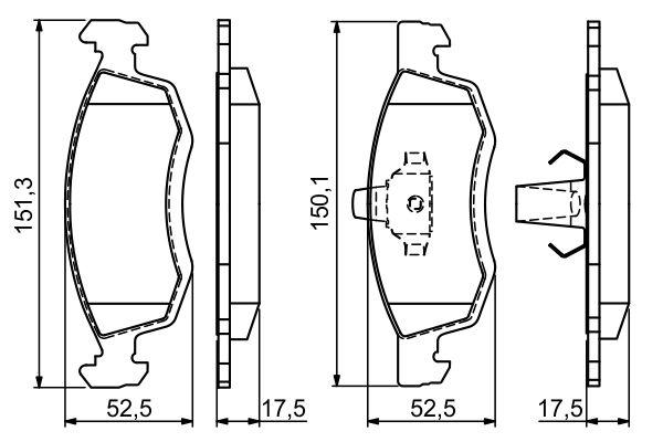 Kit de plaquettes de frein, frein à disque BOSCH 0986494197
