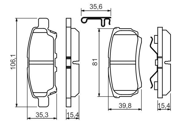 Kit de plaquettes de frein, frein à disque BOSCH 0 986 494 502