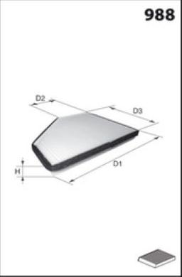 Filtre, air de l'habitacle MECAFILTER ELR7334