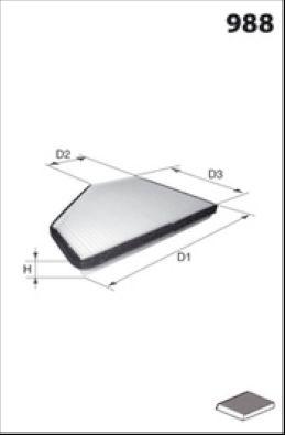 Filtre, air de l'habitacle MECAFILTER ELR7334