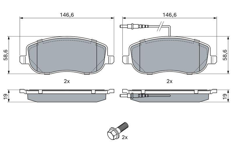 Kit de plaquettes de frein, frein à disque BOSCH 0 986 424 789