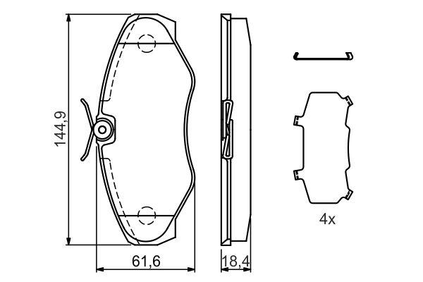 Kit de plaquettes de frein, frein à disque BOSCH 0 986 424 531