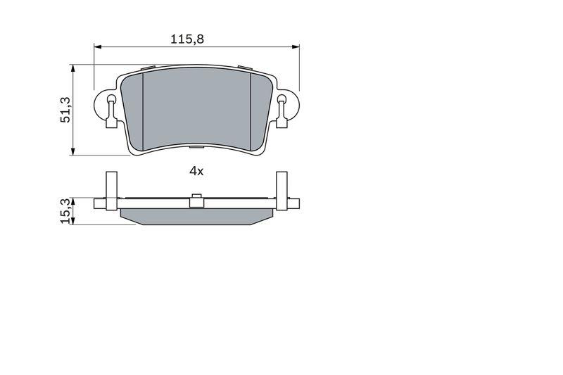Kit de plaquettes de frein, frein à disque BOSCH 0 986 494 043