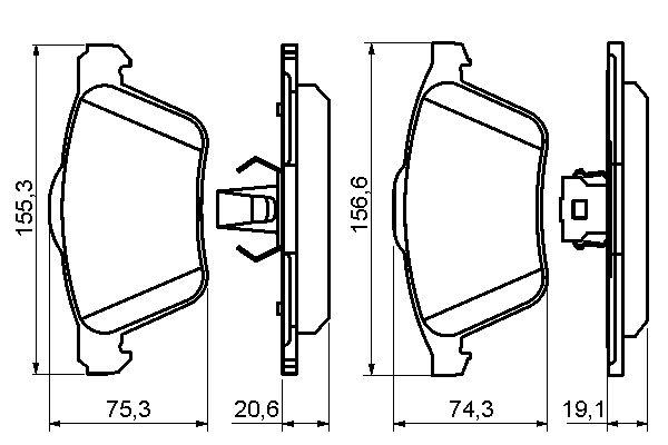 Kit de plaquettes de frein, frein à disque BOSCH 0 986 494 159