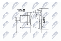Jeu de joints, arbre de transmission NTY NPZ-SK-002