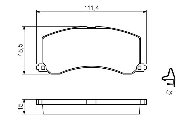 Kit de plaquettes de frein, frein à disque BOSCH 0 986 424 465