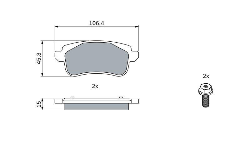 Kit de plaquettes de frein, frein à disque BOSCH 0986494723