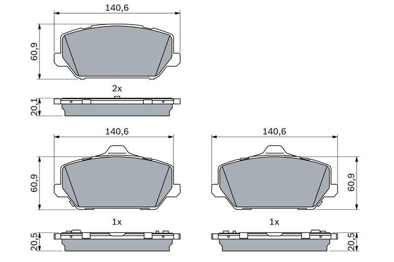 Kit de plaquettes de frein, frein à disque BOSCH 0 986 424 954