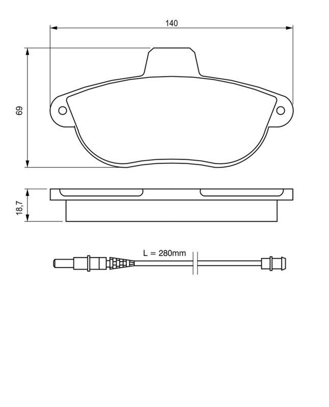 Kit de plaquettes de frein, frein à disque BOSCH 0986424415