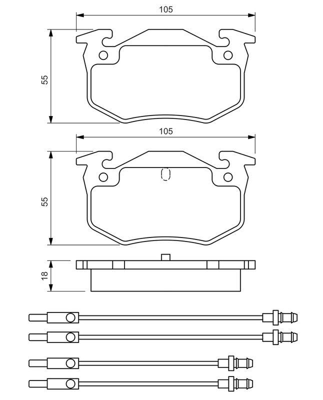 Kit de plaquettes de frein, frein à disque BOSCH 0986466350