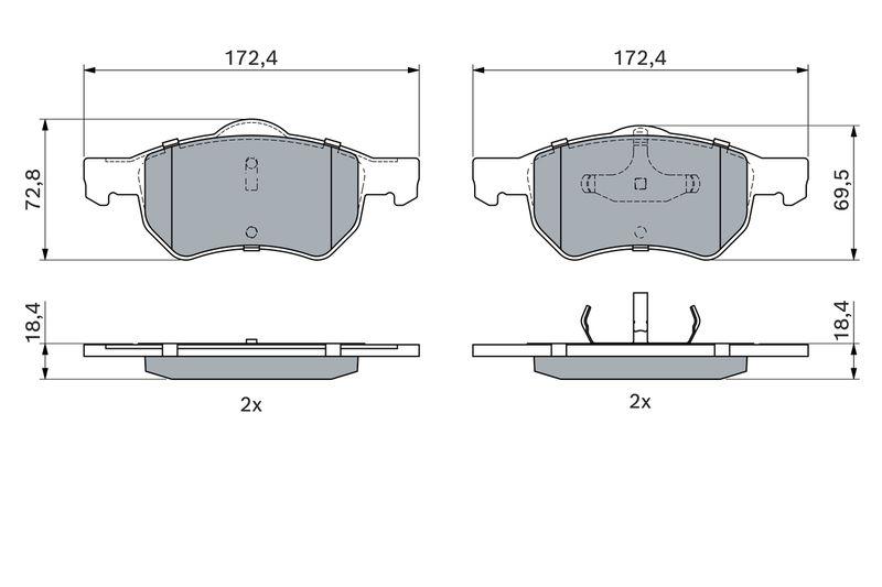 Kit de plaquettes de frein, frein à disque BOSCH 0 986 424 668