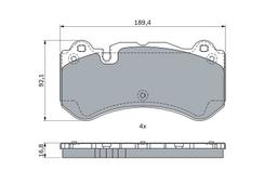 Kit de plaquettes de frein, frein à disque BOSCH 0986494970