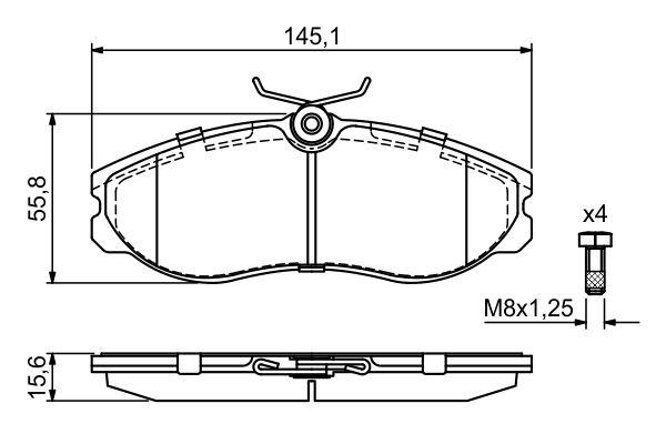 Kit de plaquettes de frein, frein à disque BOSCH 0986424204