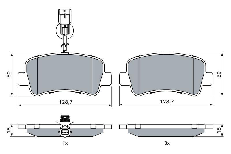 Kit de plaquettes de frein, frein à disque BOSCH 0 986 494 500