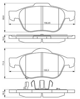 Kit de plaquettes de frein, frein à disque BOSCH 0986494485
