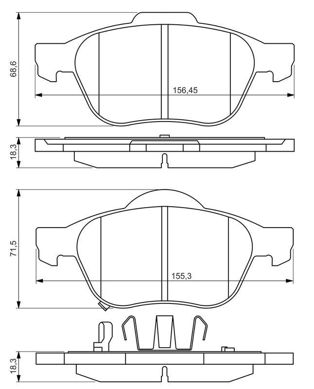Kit de plaquettes de frein, frein à disque BOSCH 0986494485