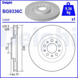 Disque de frein DELPHI BG9336C