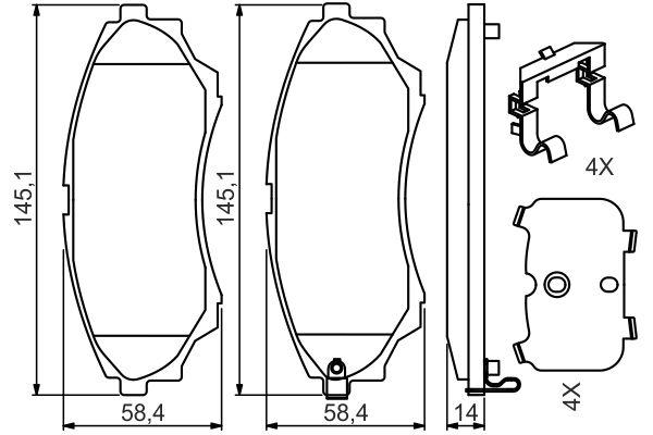 Kit de plaquettes de frein, frein à disque BOSCH 0 986 494 587