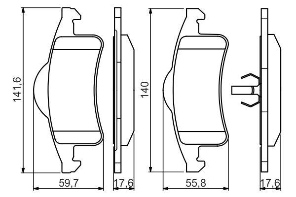 Kit de plaquettes de frein, frein à disque BOSCH 0986424665