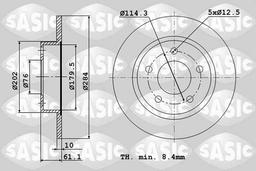 Disque de frein SASIC 6106347