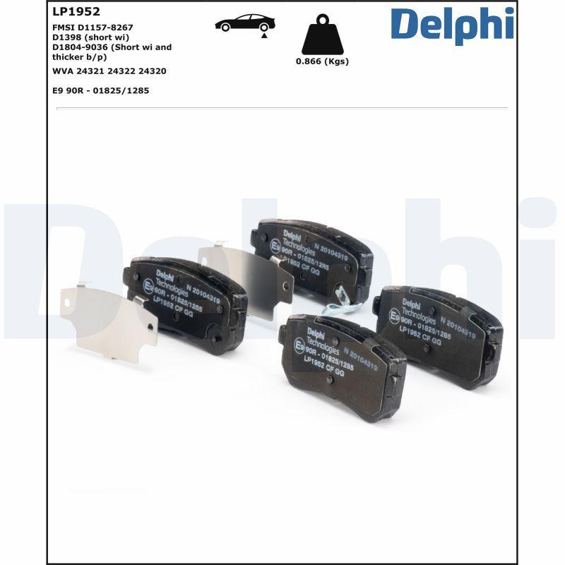 Kit de plaquettes de frein, frein à disque DELPHI LP1952