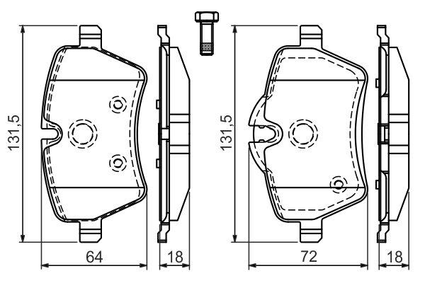 Kit de plaquettes de frein, frein à disque BOSCH 0 986 494 168