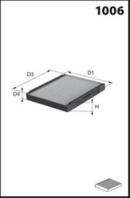 Filtre, air de l'habitacle MECAFILTER ELR7196