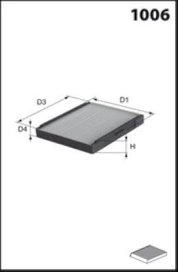 Filtre, air de l'habitacle MECAFILTER ELR7196