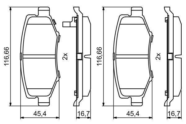 Kit de plaquettes de frein, frein à disque BOSCH 0 986 494 706