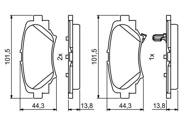 Kit de plaquettes de frein, frein à disque BOSCH 0 986 494 803