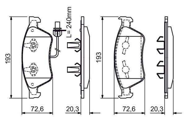 Kit de plaquettes de frein, frein à disque BOSCH 0 986 494 200