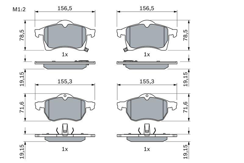 Kit de plaquettes de frein, frein à disque BOSCH 0 986 424 457